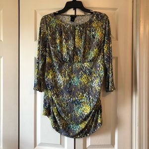 Ann Taylor Paint Splatter Key Hole Top Gray XL